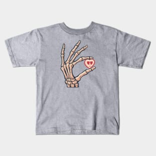 Love in the bones - skeleton hand art Kids T-Shirt